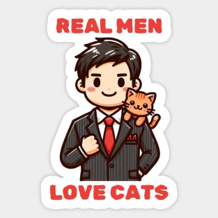 Real Men Love Cats Sticker